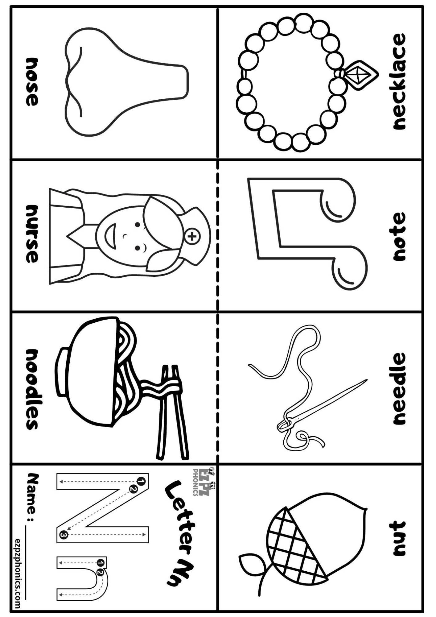 Letter N Coloring Page